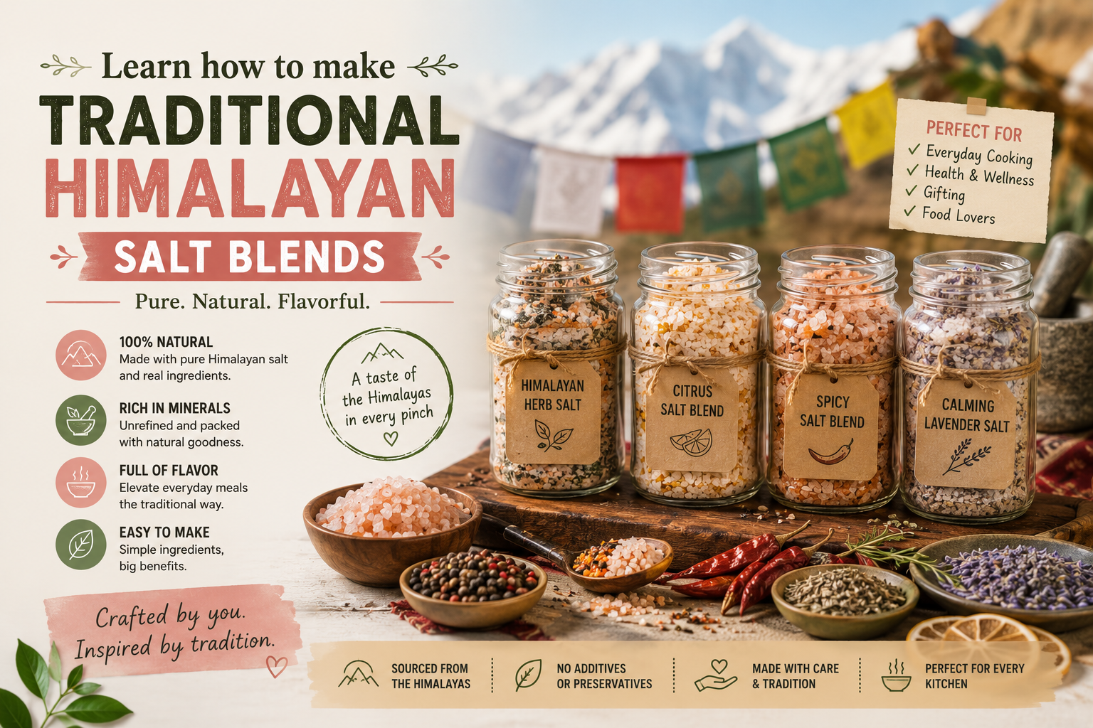 Image shows how to make pisyu loon traditional Himalayan salt